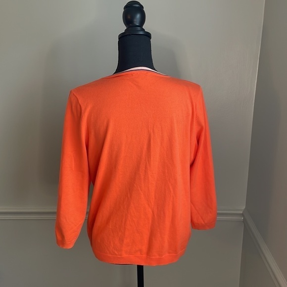 TALBOTS Orange Button Front Lightweight Sweater Cardigan Size LP - Picture 8 of 11